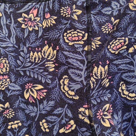 Aerie Chill Play Move Drawstring Leggings, Blue & Pink Floral, Size L (Regular) - Picture 7 of 7